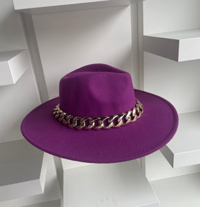 FELT CHAIN FEDORA HAT