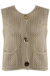 Hollow Knit WaistcoatJACKETLauraliverpoolboutiqueLauraliverpoolboutiqueVP0942411907CREAMHollow Knit Waistcoat