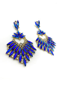 DIAMANTE STATEMENT GLASS CHANDELIER EARRINGSACESSORIESLauraliverpoolboutiqueLauraliverpoolboutiqueONE SIZEBLUEDIAMANTE STATEMENT GLASS CHANDELIER EARRINGS